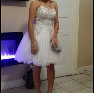 White Jeweled puffy dress